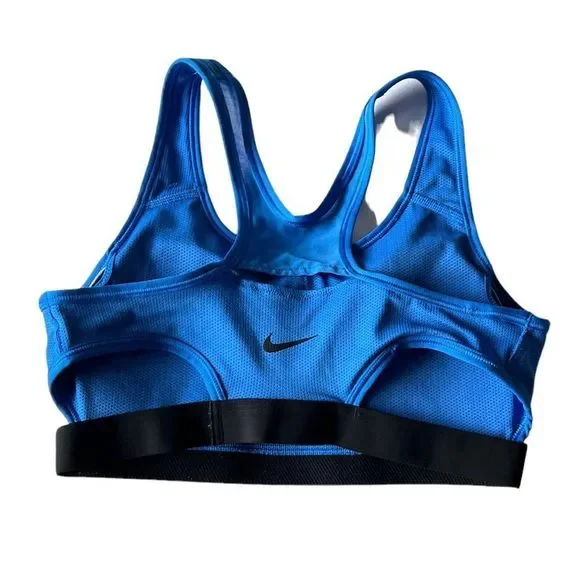 NIKE Women’s DRI-FIT Padded Medium Support Sports Bra, Blue 928983-100, Medium - Picture 6 of 10